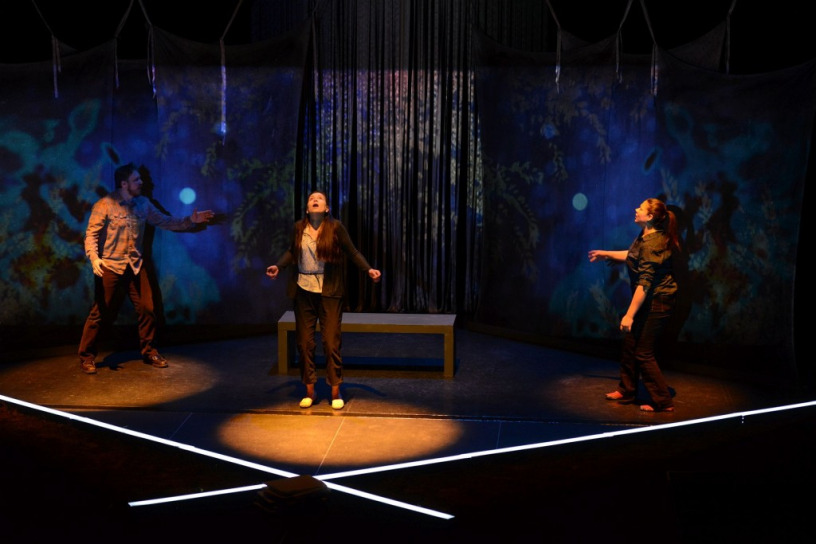 Eli Ham, Melaina Sheldon, Christine Wesley Genier; Directed by David Storch; Set & Properties by Andy Moro; Sound by Samuel Sholdice; Lighting by David DeGrow; Costume by Isidra Cruz; Movement coach by Thomas Morgan Jones; Photo by Bruce Barrett 1