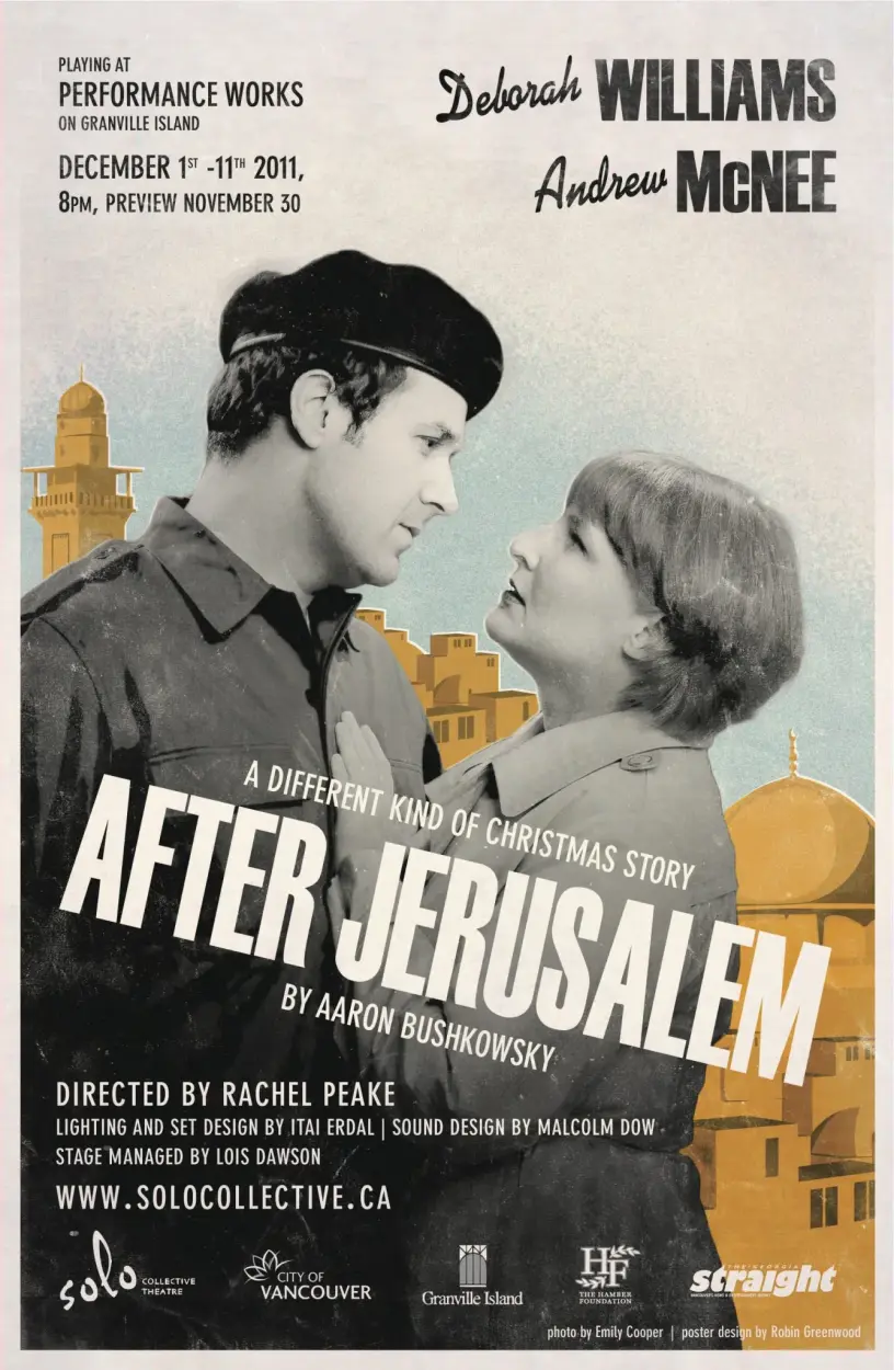 After Jerusalem Solo Collective poster. Photo by Emily Cooper, poster design by Robin Greenwood